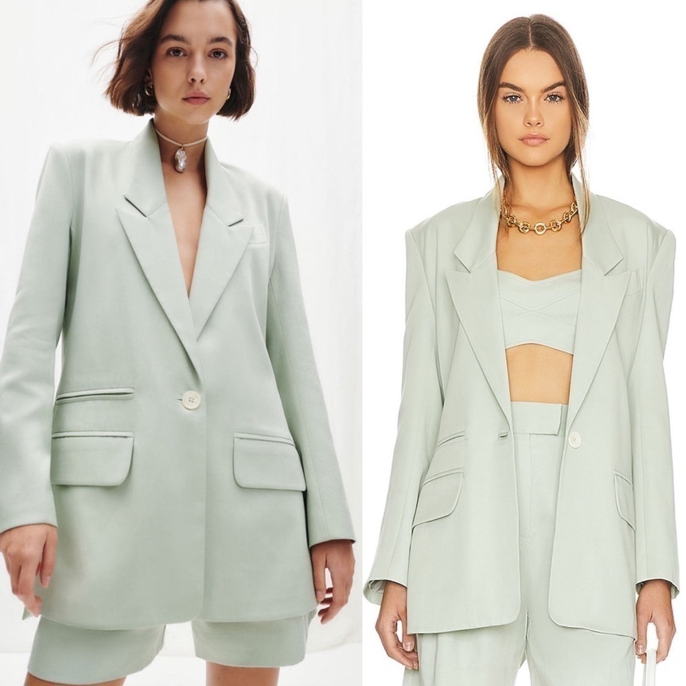 Shona Joy Sara Drop Lapel Side Slit Blazer in Melon US Size: 4
